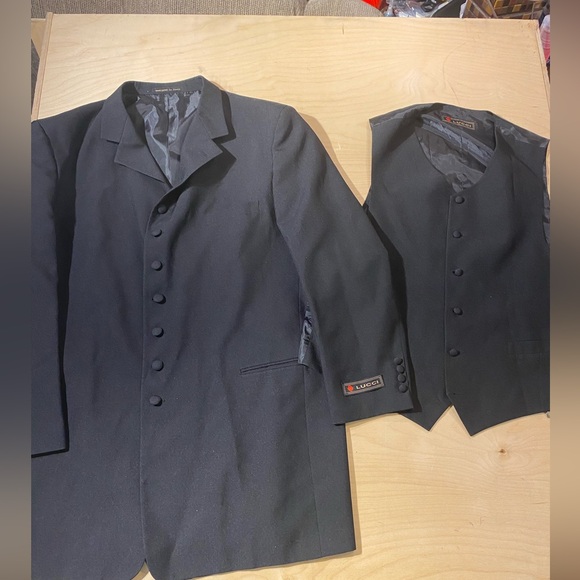 Lucci Suit Jacket with Matching Vest 48 R (H) - Picture 3 of 14